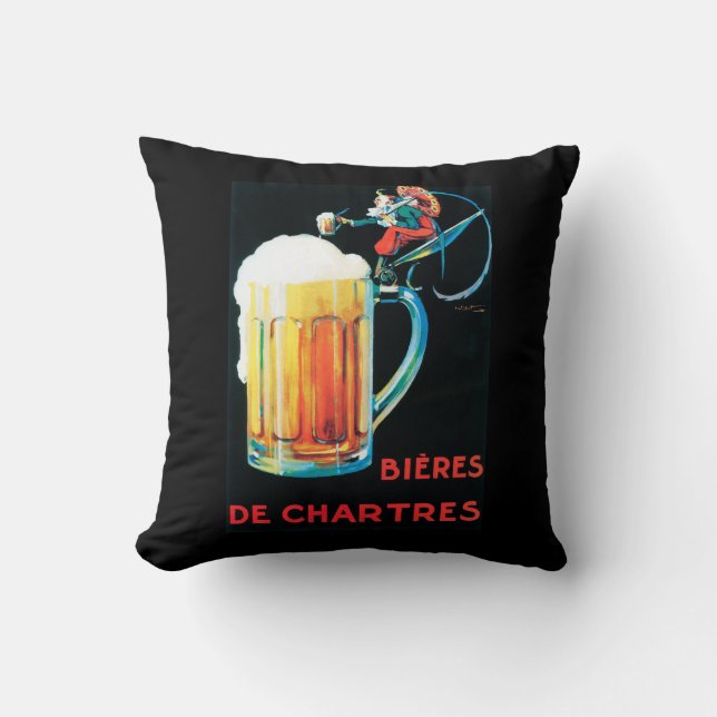 Coussin Bières d'affiche promotionnelle de Chartres (Recto)