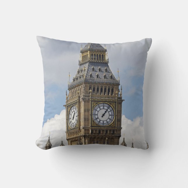 Coussin Big Ben et les Chambres du Parlement, Londres, (Recto)