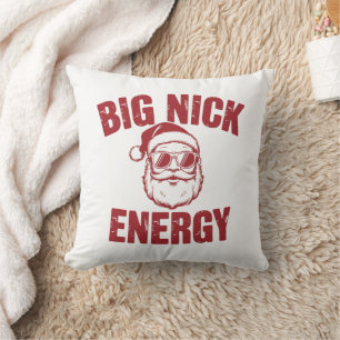 Coussin Big Nick Énergie Drôle de Père Noël Blague de Noël