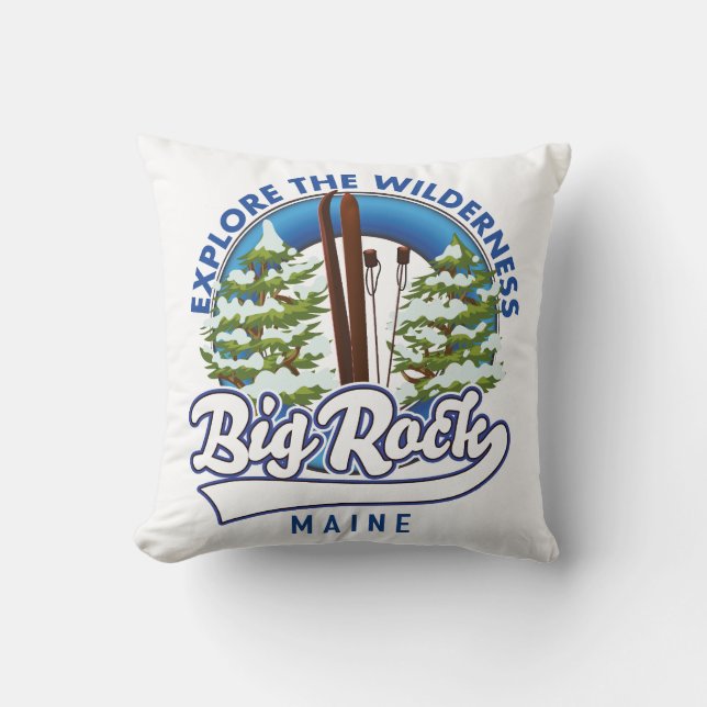 Coussin Big Rock Maine journal de voyage de ski (Recto)