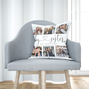 Coussin Big Sisters Script Cadeau Pour Sisters Photo Colla