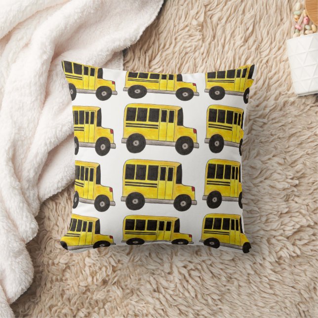 Coussin Big Yellow School Bus Enseignant Conducteur Éducat (Couverture)