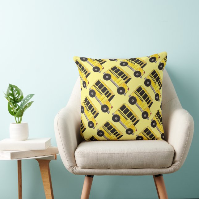 Coussin Big Yellow School Bus Imprimer Bus Conducteur Ense (Chaise)