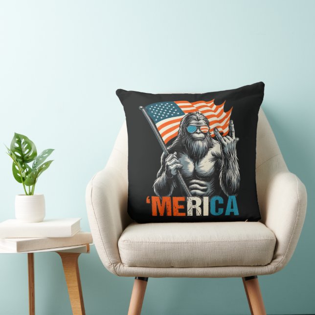 Coussin Bigfoot Merica Rock Drapeau Américain (Chaise)