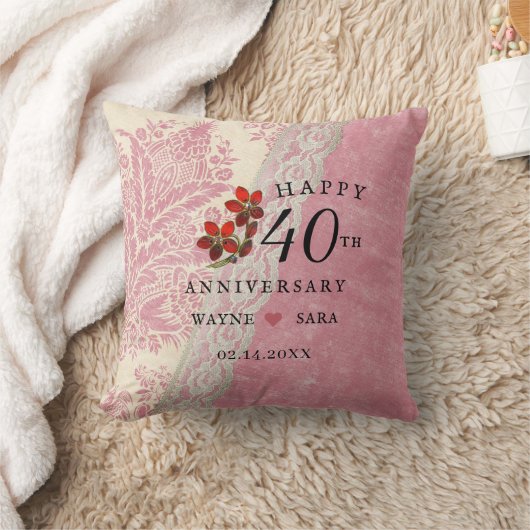 Coussin Bijou de rubis pour les 40 ans de mariage (Couverture)