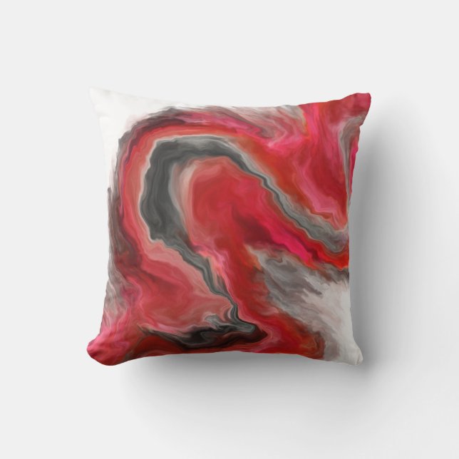 Coussin Bijoux gris-rouge Tone Fluid Art Swirl (Recto)