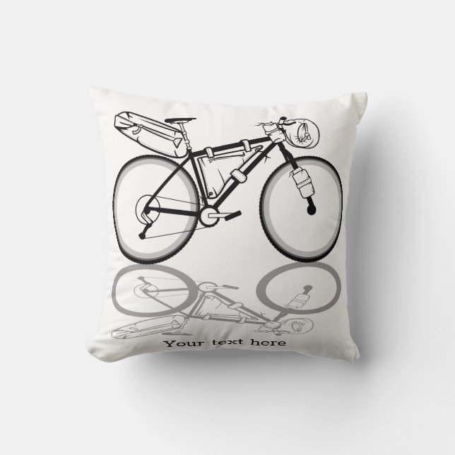 Coussin Bikepacking vélo noir et blanc (Recto)