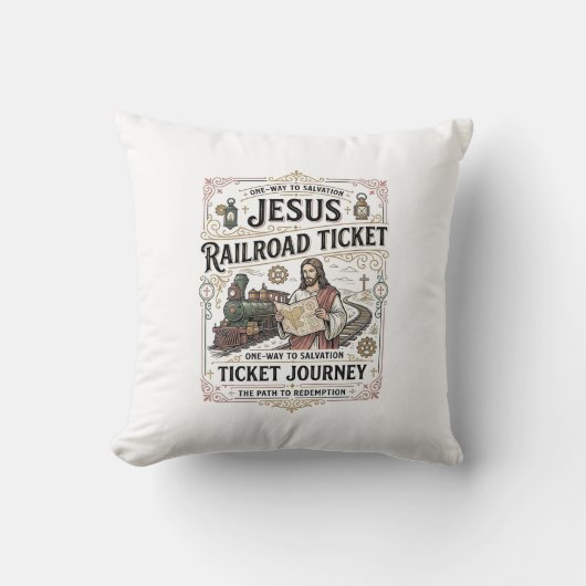 Coussin Billet de train Jésus Voyage Billet de train Jésus (Recto)