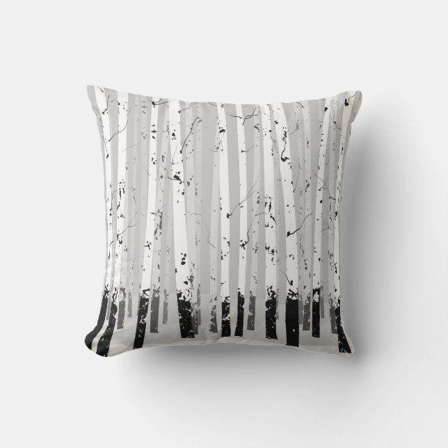 Coussin Birch Trees Vintage Arrière - plan horizontal (Recto)
