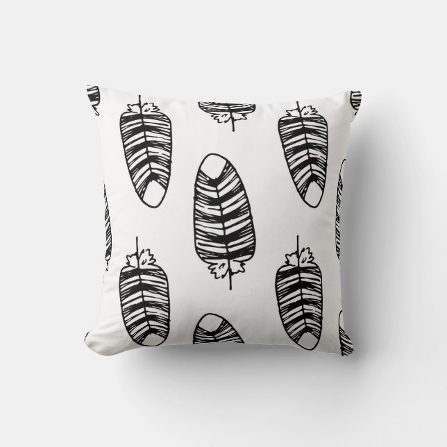 Coussin Bird striped feather pattern. Seamless pattern of  (Recto)