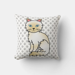 Coussin Birman / Ragdoll Point crème Chat & Pattes Mignonn