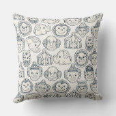 Coussin biscuits de cirque indigo ivoire (Verso)