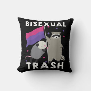 Coussin Bisexual Trash Gay Pride Rainbow LGBT Raccoon