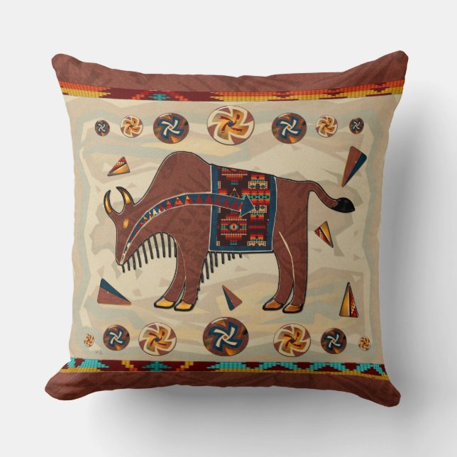 Coussin Bison Americana 3D (Recto)