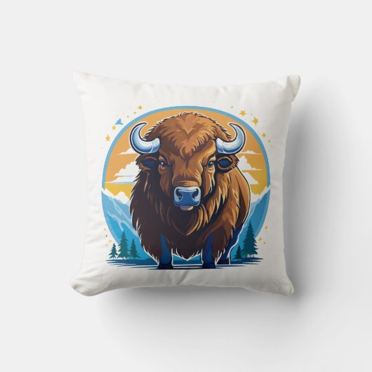Coussin bison d'Amérique (Recto)