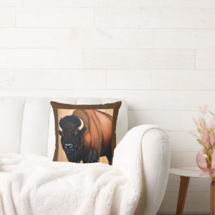 Coussin Bison Majestic Des Prairies - Sauvage Et Gratuit