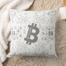 Bitcoin argent numérique Cryptomonnaie Motif blanc