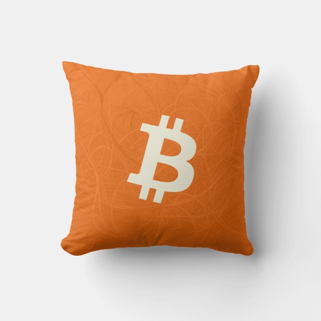 Coussin Bitcoin Classique Orange (Neuron) (Recto)