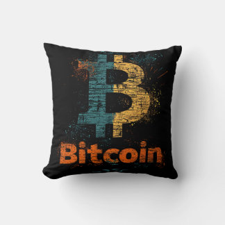 Coussin Bitcoin décor de Grunge