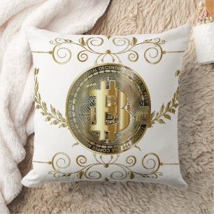 Coussin Bitcoin Gold Coin Jeu d'oreiller