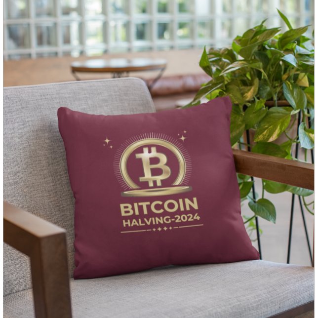 Coussin BITCOIN HALVING 2024 Crypto Devise numérique (Créateur téléchargé)