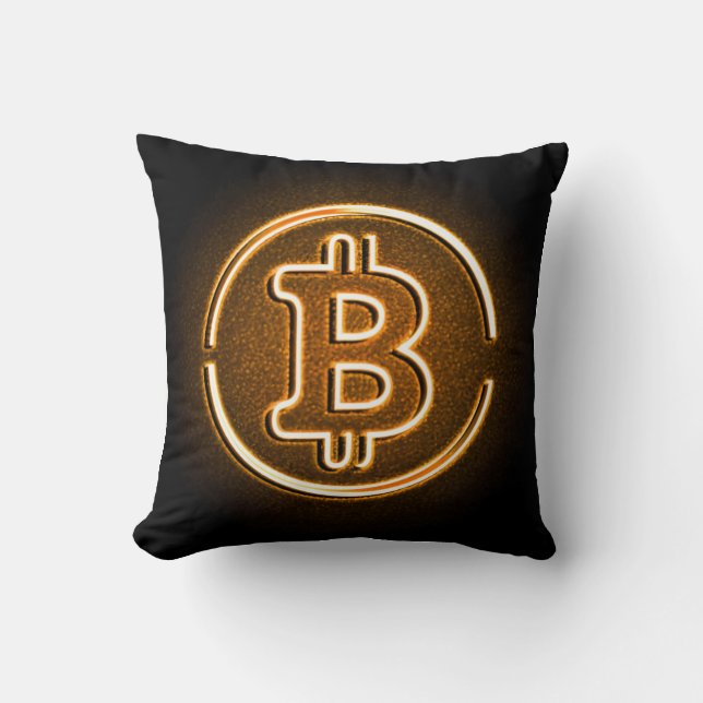 coussin bitcoin moderne cadeau pour commerçant (Recto)