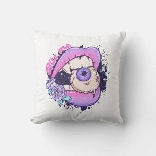 Coussin Bite Me Rose Halloween Lièvres