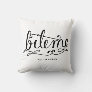 coussin biteme calligraphie