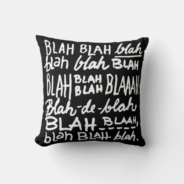 Coussin Bla Bla Bla Sombre (Recto)