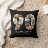 Coussin Black 90th Numéro Photo Collage de voeux personnal (Couverture)