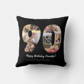 Coussin Black 90th Numéro Photo Collage de voeux personnal (Verso)