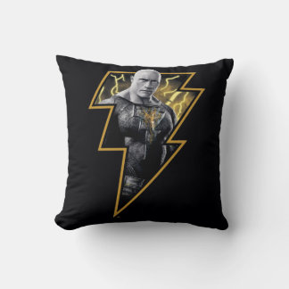 Coussin Black Adam Grey et Gold Lightning Graphic