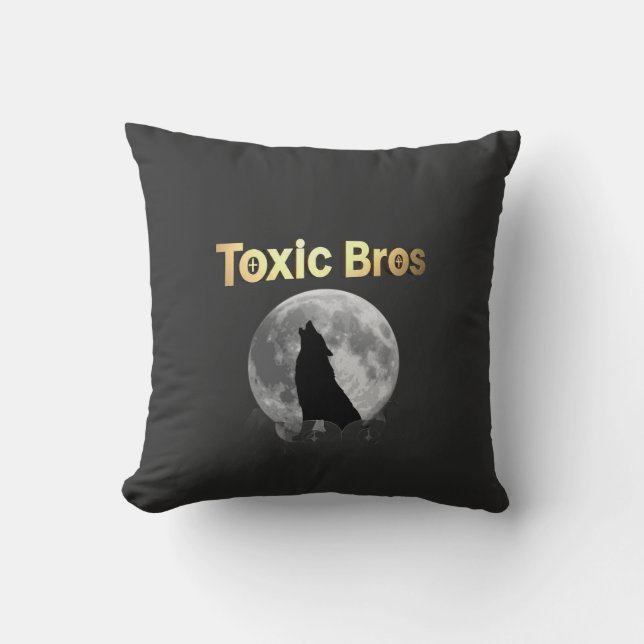 Coussin Black and Gold Toxic Bro's pillow (Recto)