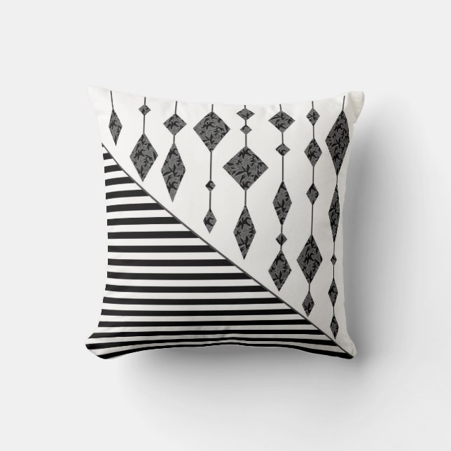Coussin Black and white, abstract, geometric, simple, scan (Recto)