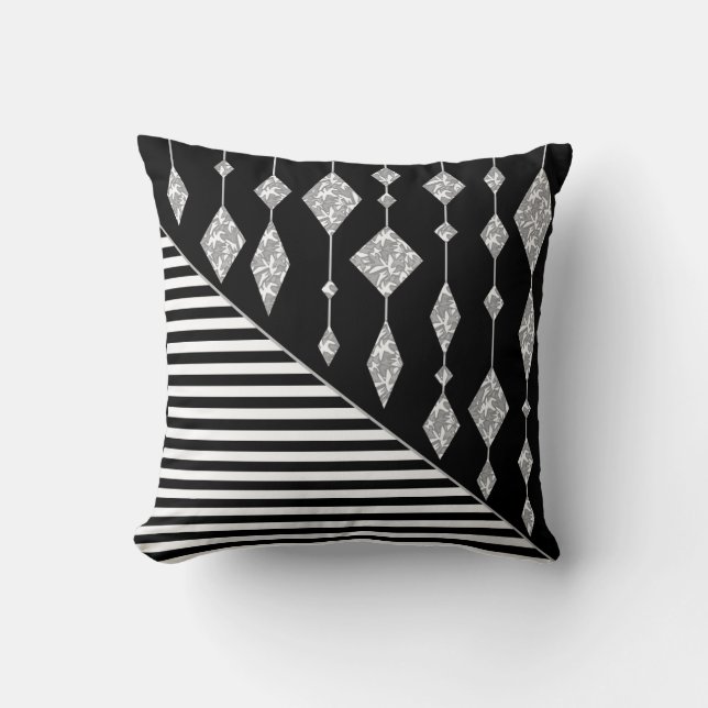 Coussin Black and white, abstract, geometric, simple, scan (Recto)