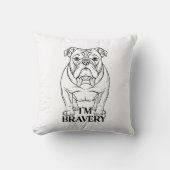 Coussin Black and White Bulldog Serious Expression (Recto)