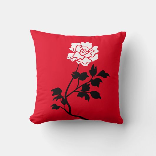 Coussin Black and White Flower (Recto)