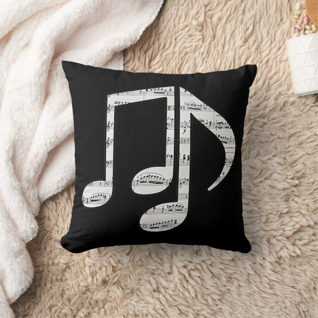 Coussin Black and White Music Notes (Couverture)
