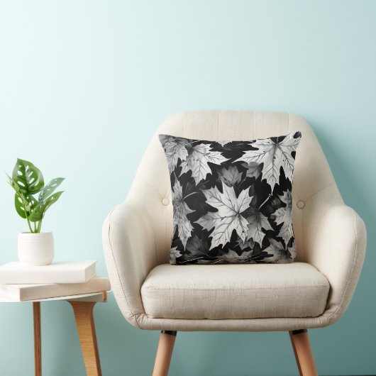 Coussin Black and White Throw Pillow (Chaise)