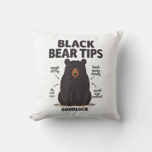 Coussin Black Bear Tips bonne chance