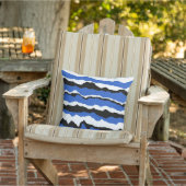 Coussin Black, blue and white wave pattern cushion (Chaise)