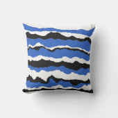 Coussin Black, blue and white wave pattern cushion (Recto)