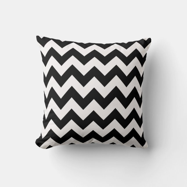 Coussin Black Bold Chevron (Recto)