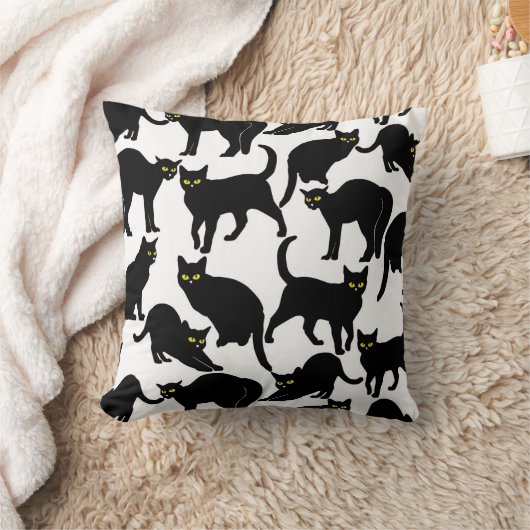 Coussin Black Cats on White (Couverture)
