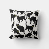 Coussin Black Cats on White (Recto)