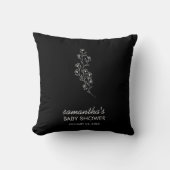 Coussin Black Elegant Tiny Handdrawn Sketch Flower (Recto)
