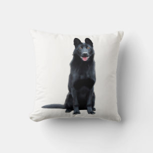 Coussin Black German Shepherd Eau Couleur Art Peinture