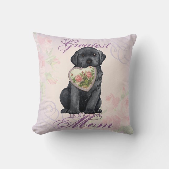 Coussin Black Lab Heart Maman (Recto)