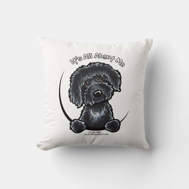 Coussin Black Labradodle IAAM (Recto)