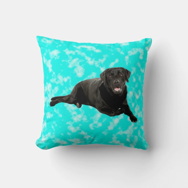 Coussin Black Labrador Art Portrait (Recto)